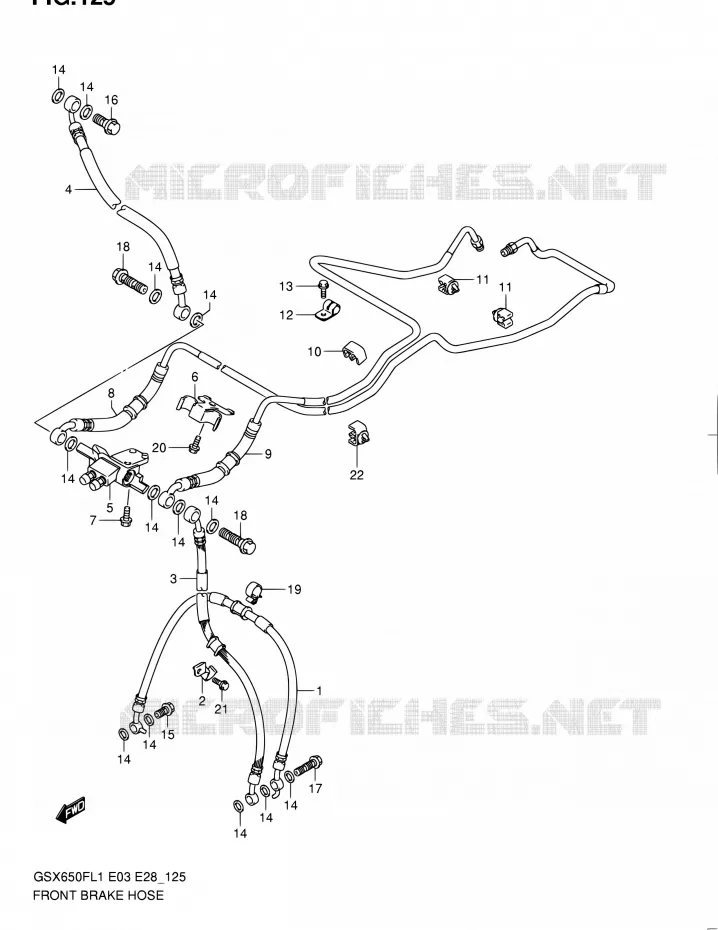 FRONT REMSLANG (GSX650FAL1 E28) Suzuki MOTO 650 GSX-F 2011  GSX650FA L1 (E03,E28,E33)