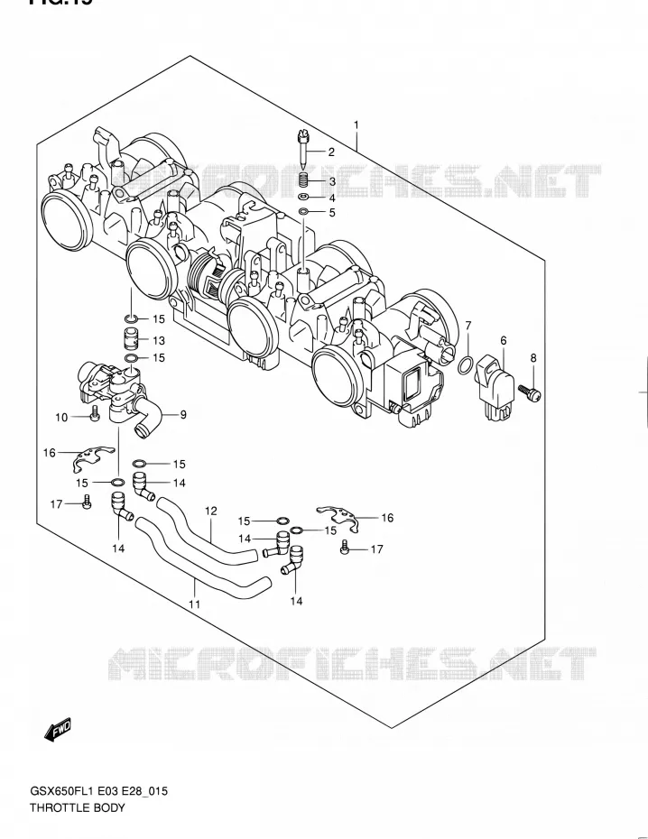 GASKLEPHUIS (GSX650FAL1 E28) Suzuki MOTO 650 GSX-F 2011  GSX650FA L1 (E03,E28,E33)