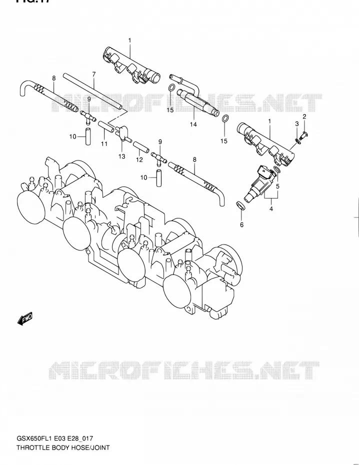 GASKLEPHUIS (GSX650FL1 E03) Suzuki MOTO 650 GSX-F 2011  GSX650FA L1 (E03,E28,E33)