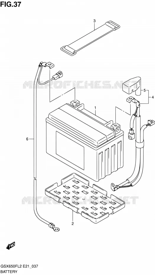 ACCU (GSX650FUAL2 E21) Suzuki MOTO 650 GSX-F 2015  GSX650FAL2(E21)