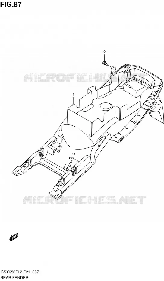 ACHTERSPATBORD (GSX650FAL2 E21) Suzuki MOTO 650 GSX-F 2016  GSX650FAL2(E21)