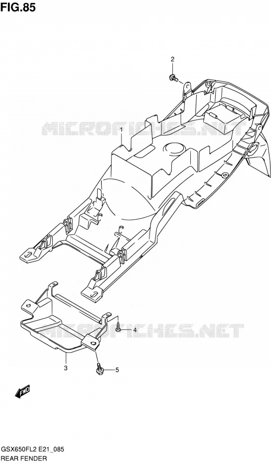 ACHTERSPATBORD (GSX650FUL2 E21) Suzuki MOTO 650 GSX-F 2016  GSX650FAL2(E21)