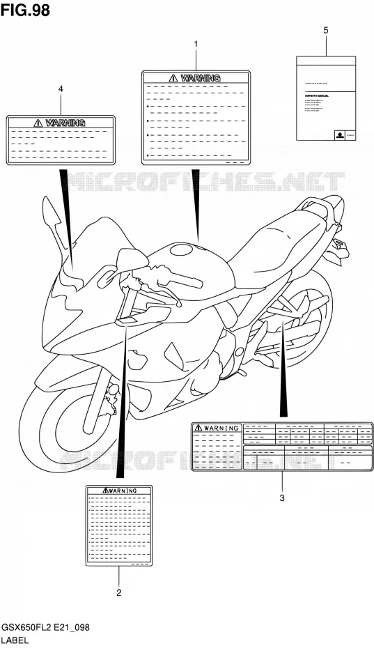 ETIKET (GSX650FL2 E24) Suzuki MOTO 650 GSX-F 2014  GSX650FAL2(E21)