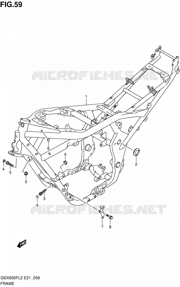 FRAME Suzuki MOTO 650 GSX-F 2012  GSX650FAL2(E21)