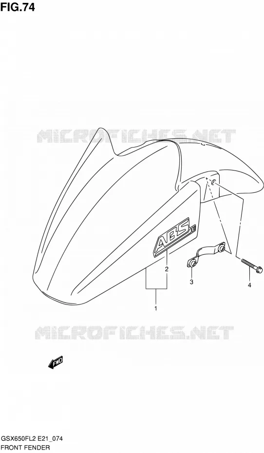 FRONT FENDER (GSX650FAL2 E21) Suzuki MOTO 650 GSX-F 2013  GSX650FAL2(E21)