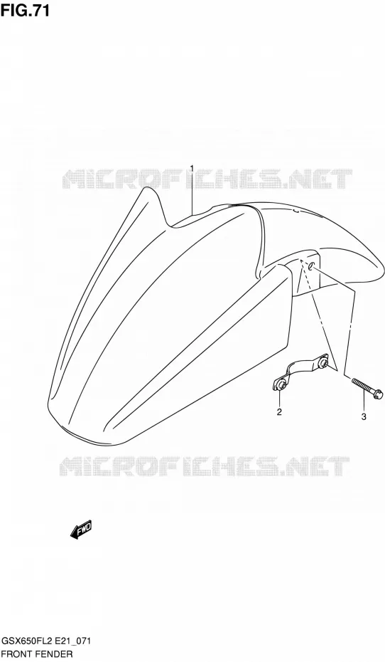 FRONT FENDER (GSX650FL2 E24) Suzuki MOTO 650 GSX-F 2014  GSX650FAL2(E21)