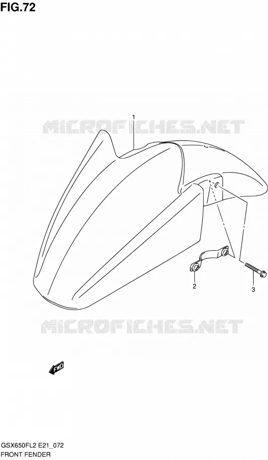 FRONT FENDER (GSX650FUL2 E21) Suzuki MOTO 650 GSX-F 2016  GSX650FAL2(E21)