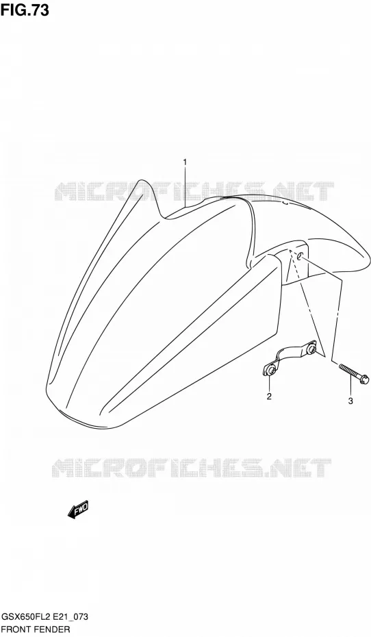 FRONT FENDER (GSX650FUL2 E24) Suzuki MOTO 650 GSX-F 2013  GSX650FAL2(E21)