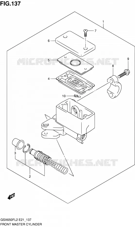 FRONT HOOFDREMCILINDER Suzuki MOTO 650 GSX-F 2012  GSX650FAL2(E21)