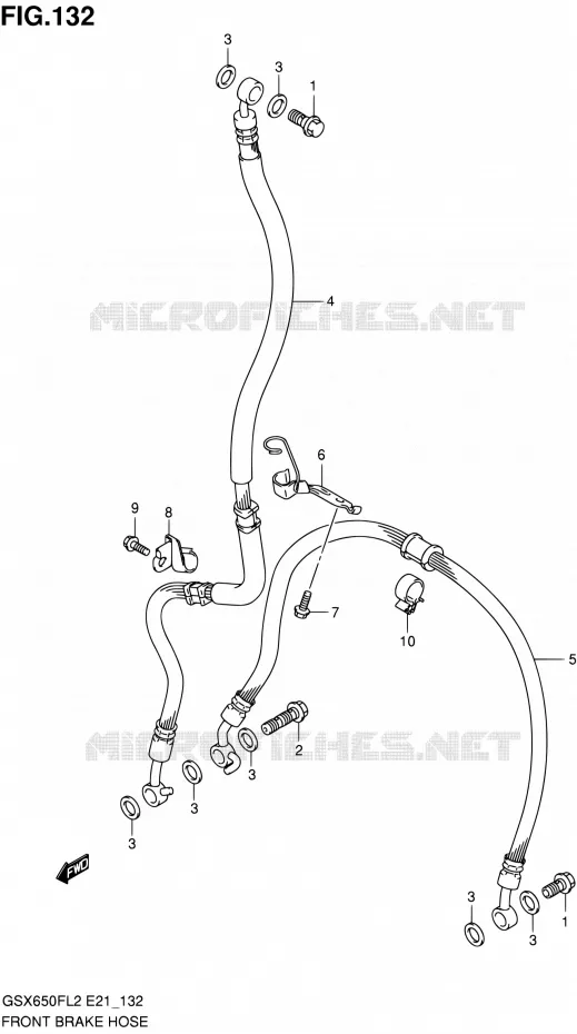 FRONT REMSLANG (GSX650FL2 E24) Suzuki MOTO 650 GSX-F 2016  GSX650FAL2(E21)