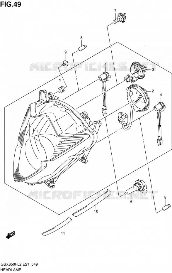 KOPLAMP (GSX650FUAL2 E21) Suzuki MOTO 650 GSX-F 2013  GSX650FAL2(E21)