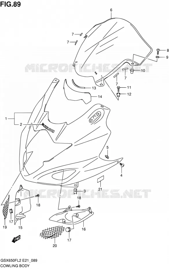 KUIP - ETIKETTEN Suzuki MOTO 650 GSX-F 2016  GSX650FAL2(E21)