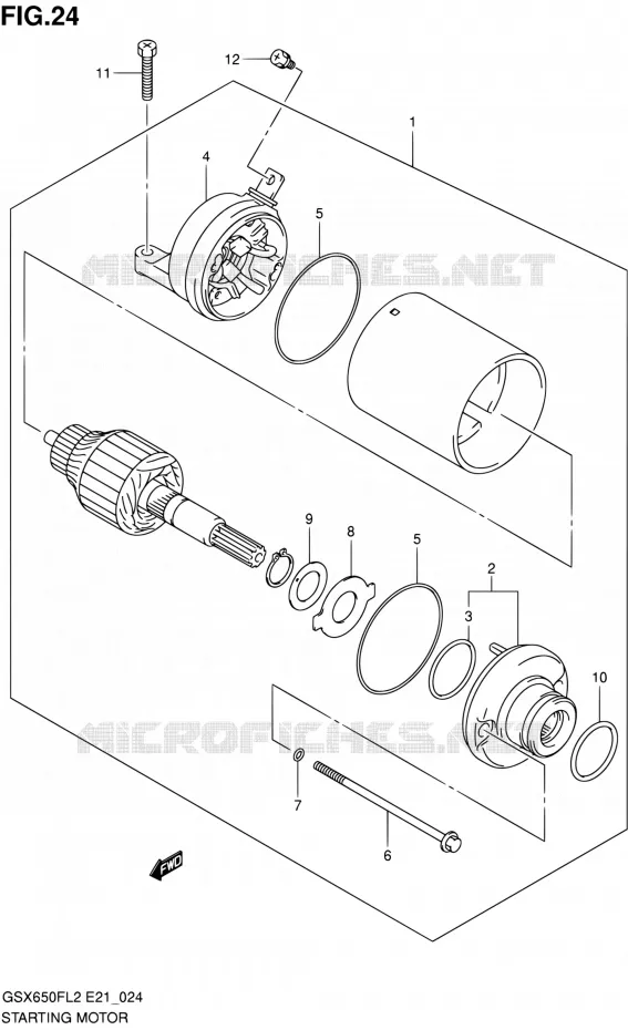 STARTMOTOR Suzuki MOTO 650 GSX-F 2012  GSX650FAL2(E21)
