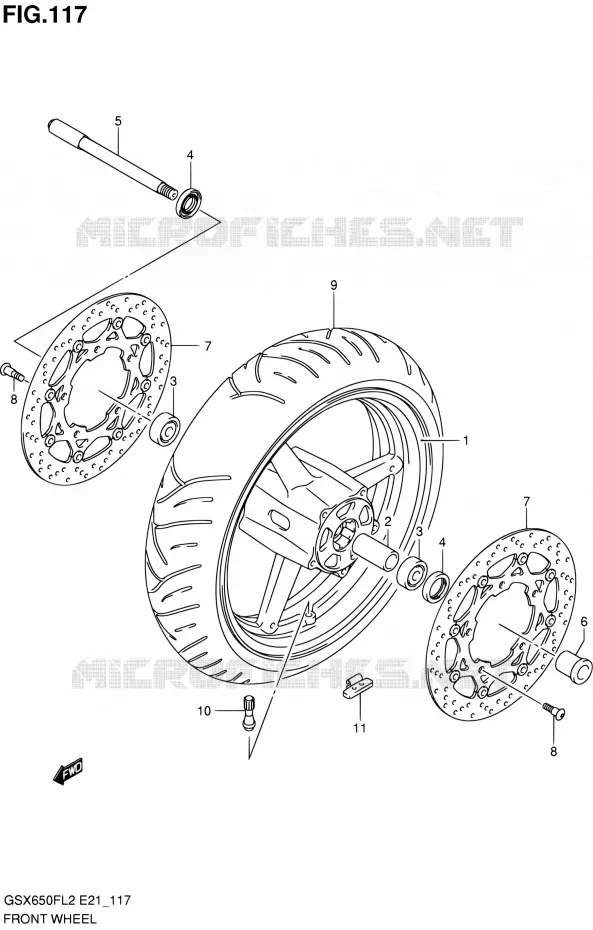 VOORWIEL (GSX650FL2 E21) Suzuki MOTO 650 GSX-F 2012  GSX650FAL2(E21)