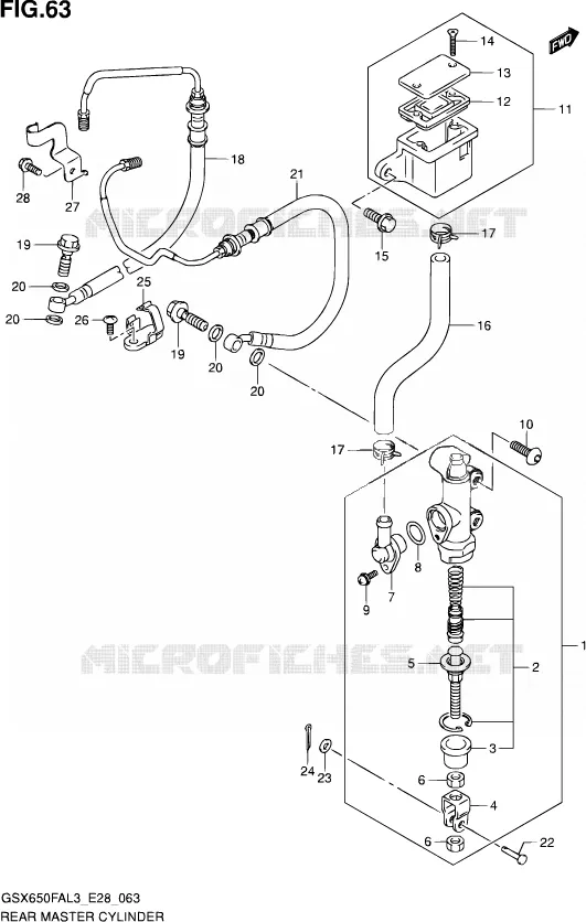 ACHTER HOOFDREMCILINDER Suzuki MOTO 650 GSX-F 2013  GSX650FA L3
