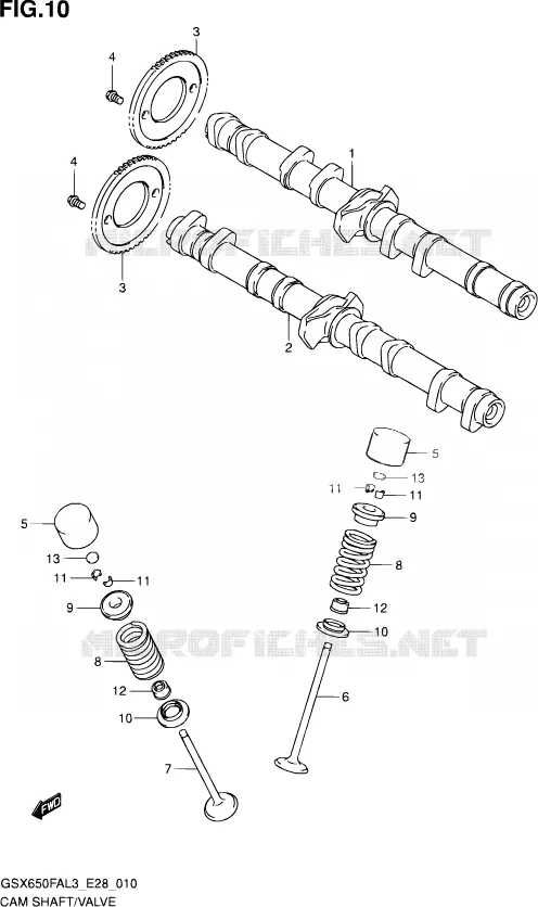 NOKKENAS - VALVES Suzuki MOTO 650 GSX-F 2013  GSX650FA L3