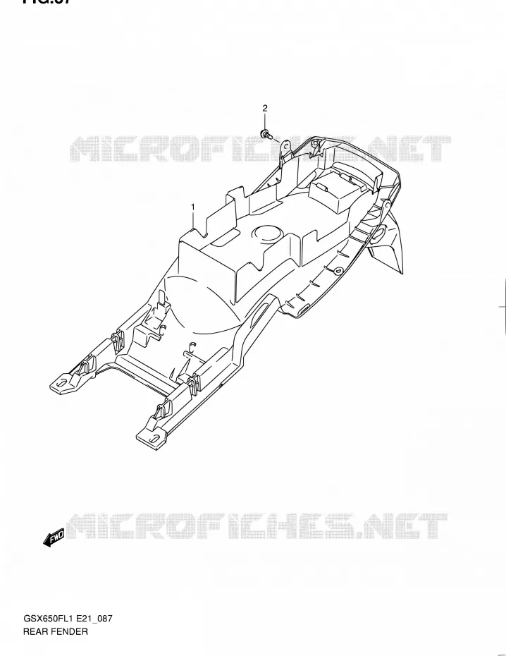 ACHTERSPATBORD (GSX650FAL1 E21) Suzuki MOTO 650 GSX-F 2011  GSX650FUL1(E24)