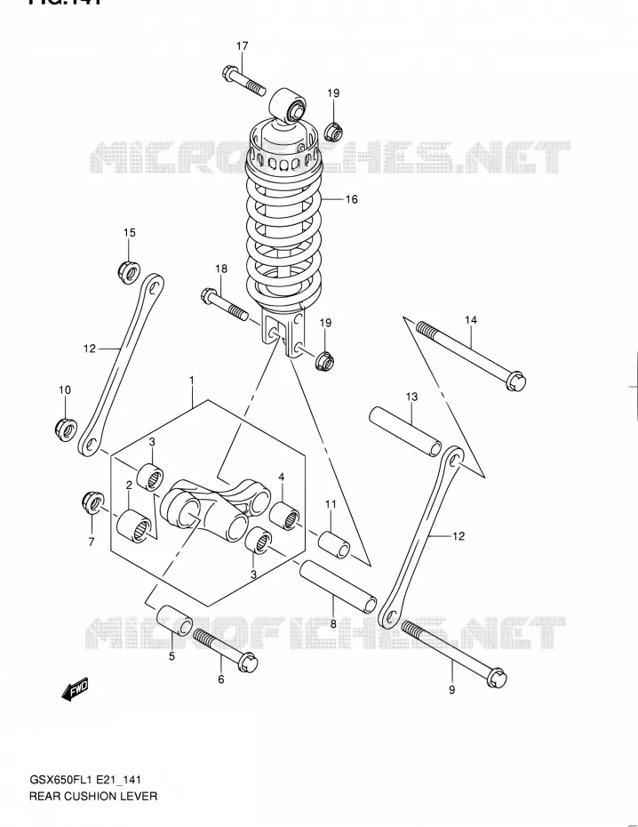 SCHOKBREKER AANEENSCHAKELING (GSX650FL1 E24) Suzuki MOTO 650 GSX-F 2011  GSX650FUL1(E24)