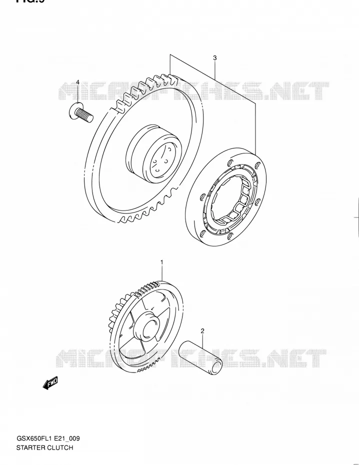 STARTMOTOR CLUTCH Suzuki MOTO 650 GSX-F 2011  GSX650FUL1(E24)