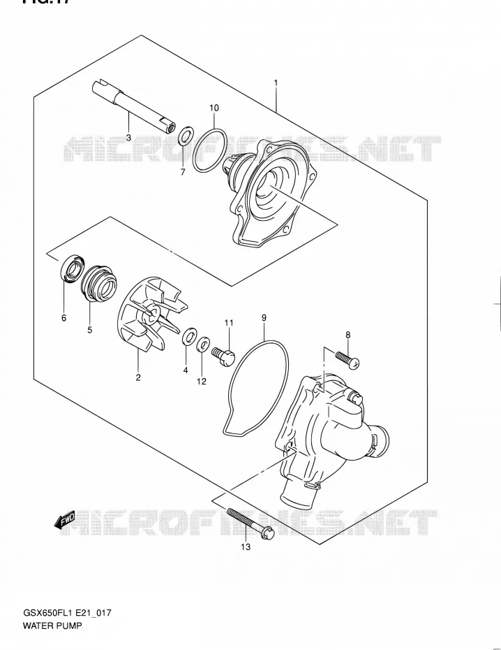 WATERPOMP Suzuki MOTO 650 GSX-F 2011  GSX650FUL1(E24)