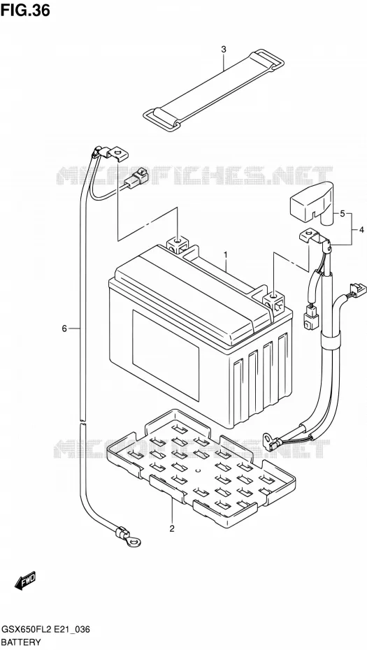 ACCU (GSX650FAL2 E21) Suzuki MOTO 650 GSX-F 2012  GSX650FUL2(E21)