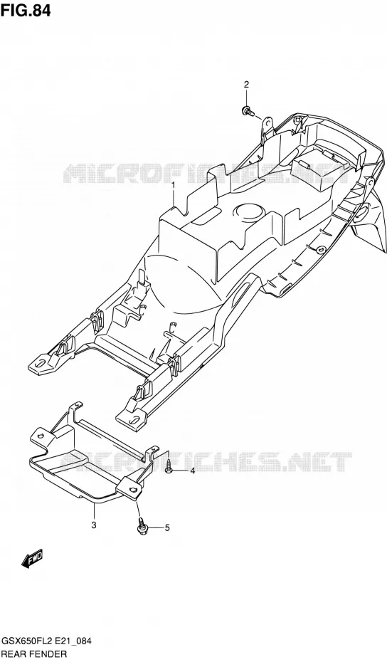 ACHTERSPATBORD (GSX650FL2 E24) Suzuki MOTO 650 GSX-F 2012  GSX650FUL2(E24)