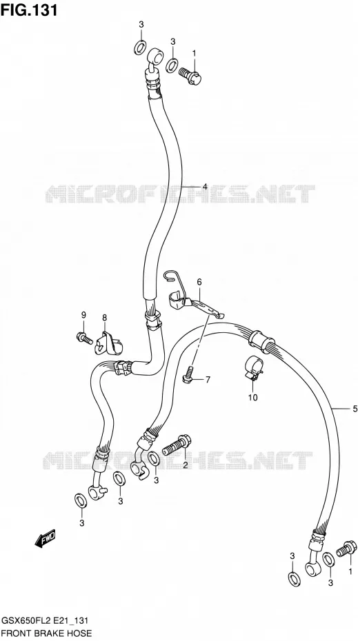 FRONT REMSLANG (GSX650FL2 E21) Suzuki MOTO 650 GSX-F 2012  GSX650FUL2(E24)