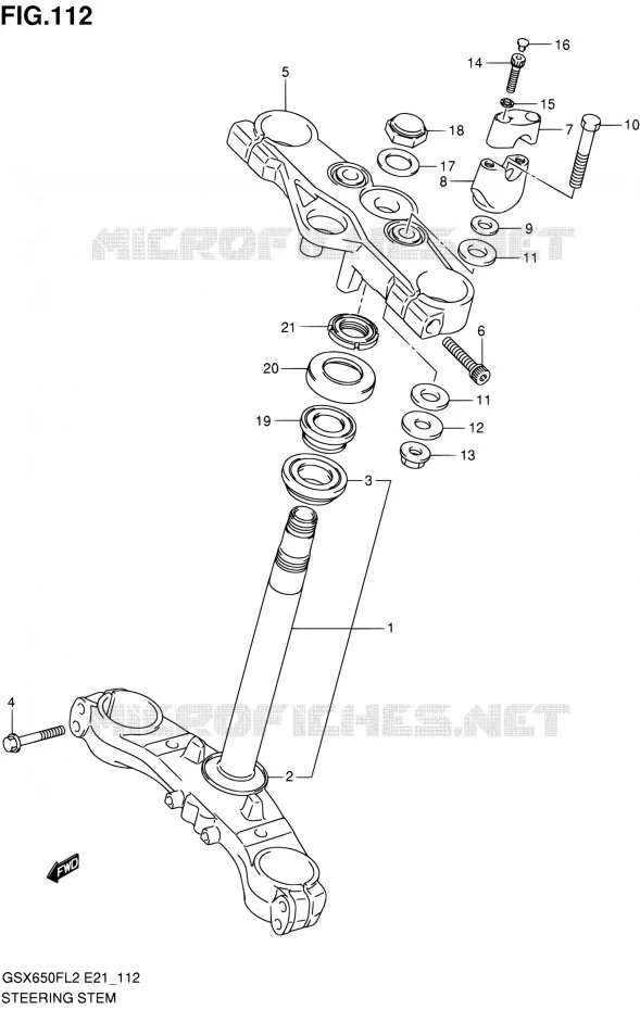STUURKOLOM (GSX650FL2 E24) Suzuki MOTO 650 GSX-F 2012  GSX650FUL2(E24)