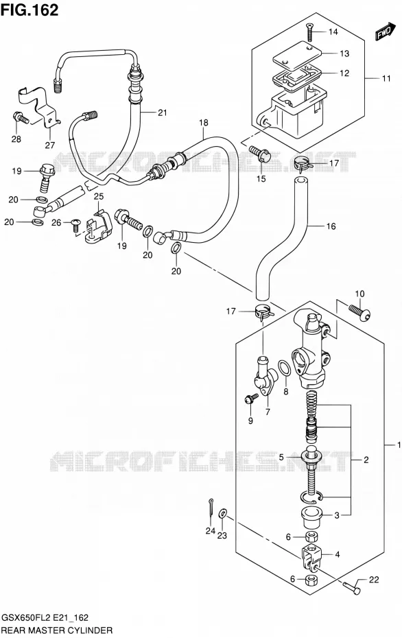 ACHTER HOOFDREMCILINDER (GSX650FAL2 E21) Suzuki MOTO 650 GSX-F 2012  GSX650FUAL2(E21)