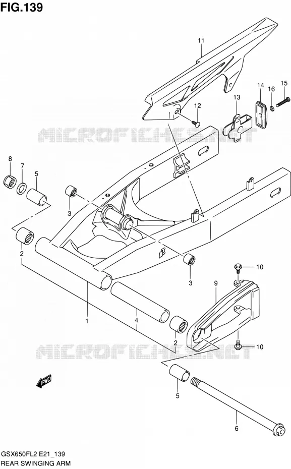 SWINGARM Suzuki MOTO 650 GSX-F 2012  GSX650FUAL2(E21)