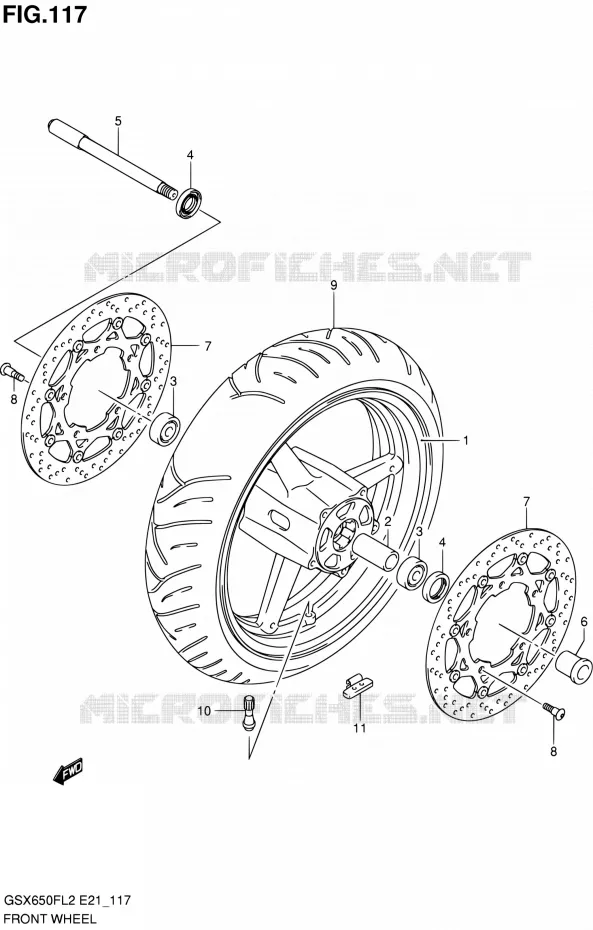 VOORWIEL (GSX650FL2 E21) Suzuki MOTO 650 GSX-F 2012  GSX650FUAL2(E21)