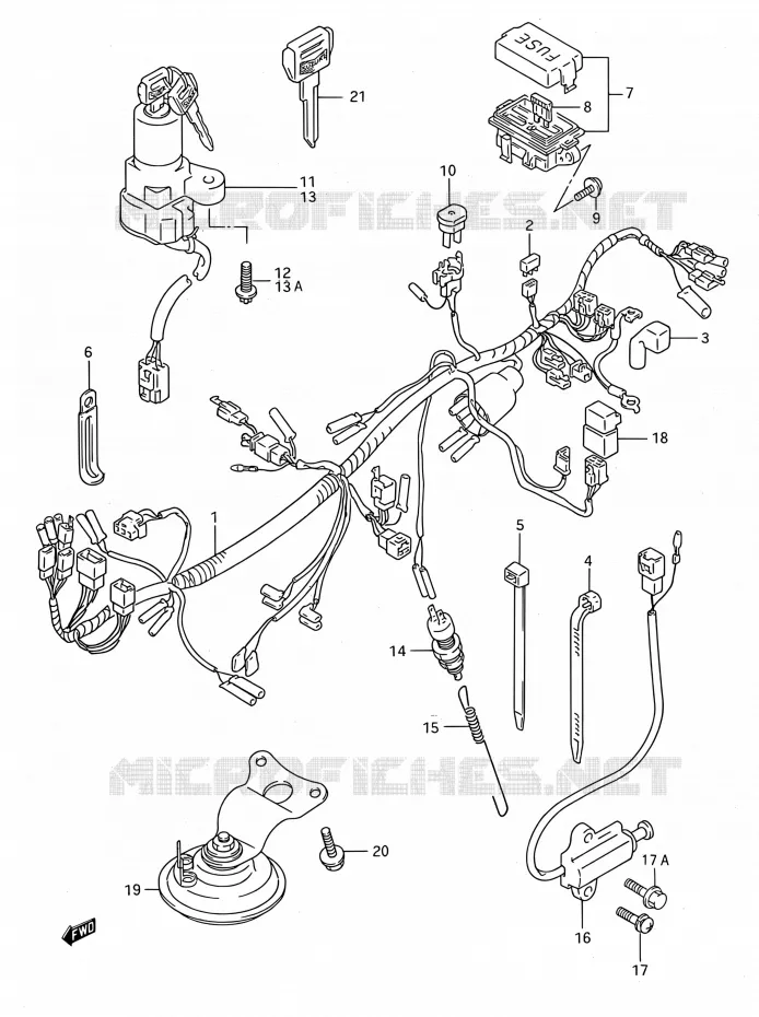 BEDRADING Suzuki MOTO 750 GSX-F 1991  GSX750F M (E03,E28,E33)
