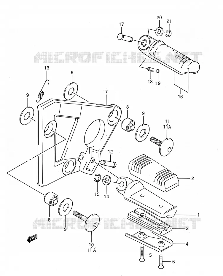 FOOTREST Suzuki MOTO 750 GSX-F 1994  GSX750F R (E03,E28,E33)