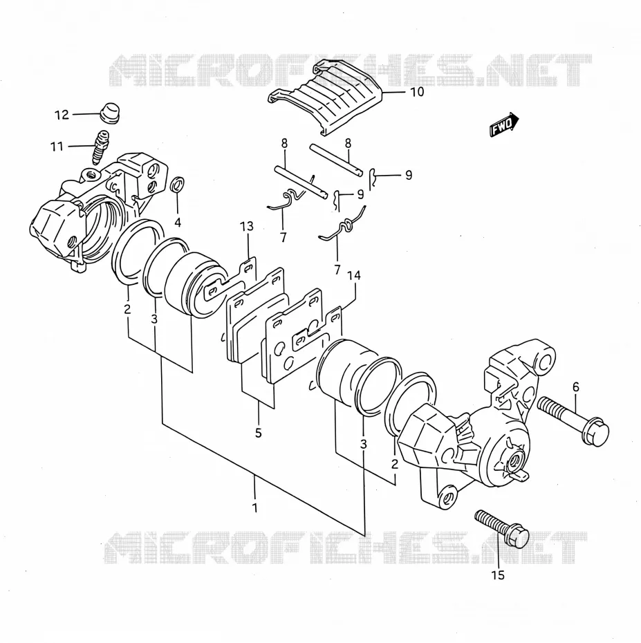 REAR CALIPER (MODELE P/R/S/T) Suzuki MOTO 750 GSX-F 1995  GSX750F S (E03,E28,E33)