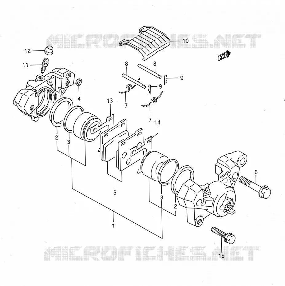 REAR CALIPER (MODELE P/R/S/T) Suzuki MOTO 750 GSX-F 1996  GSX750F T (E03,E28,E33)