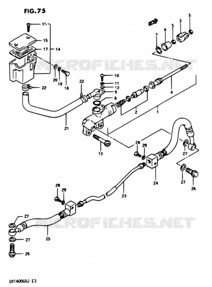 ACHTER HOOFDREMCILINDER Suzuki MOTO 1400 CAVALCADE 1987  GV1400GD H/GV1400GC H