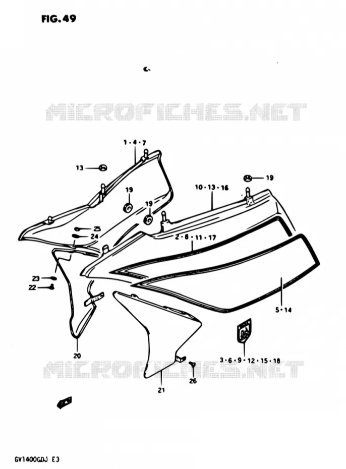 ACHTER KUIP MODEL G Suzuki MOTO 1400 CAVALCADE 1987  GV1400GD H/GV1400GC H