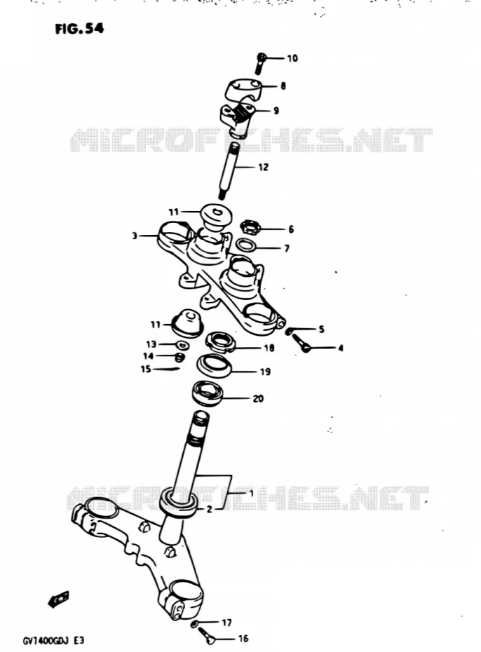 STUURKOLOM Suzuki MOTO 1400 CAVALCADE 1987  GV1400GD H/GV1400GC H