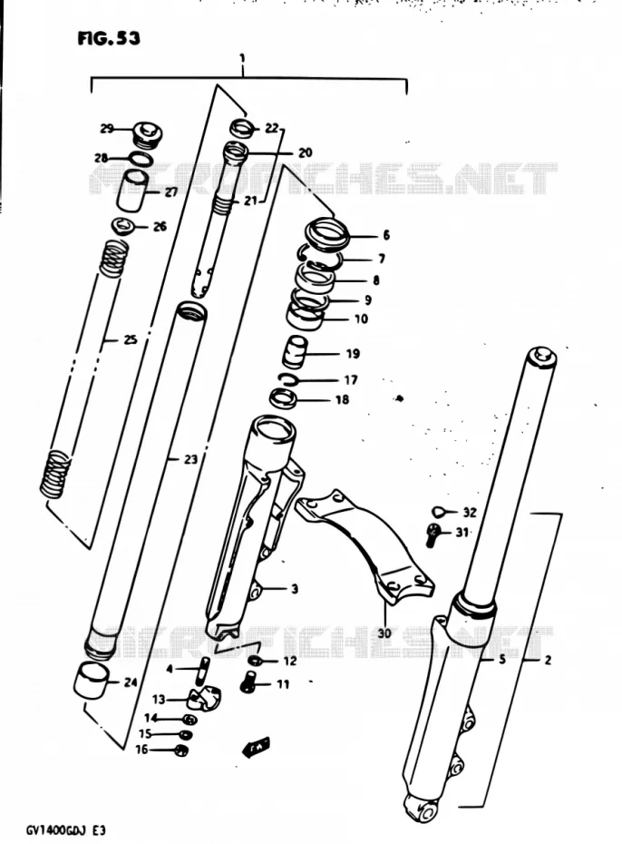 VOORVORK GV1400GCG/MODEL H/J Suzuki MOTO 1400 CAVALCADE 1987  GV1400GD H/GV1400GC H