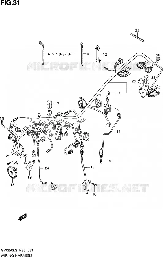 BEDRADING Suzuki MOTO 250 INAZUMA 2013  GW250 L3 (P03,P28,P33)