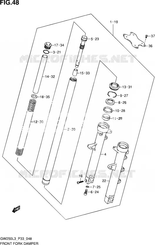 VOORVORK Suzuki MOTO 250 INAZUMA 2013  GW250 L3 (P03,P28,P33)