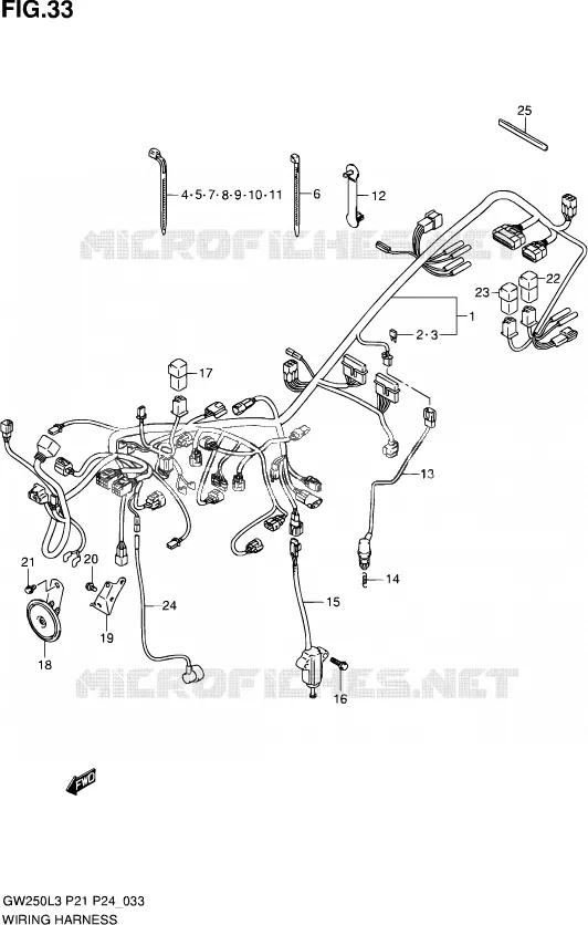 BEDRADING (GW250L3 P24) Suzuki MOTO 250 INAZUMA 2015  GW250 L3 (P21)