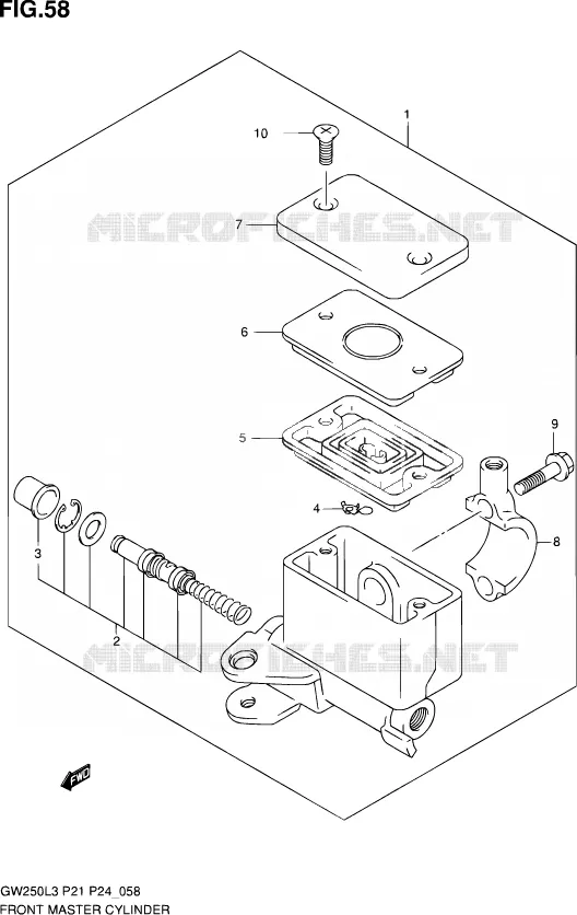 FRONT HOOFDREMCILINDER Suzuki MOTO 250 INAZUMA 2014  GW250 L3 (P21)
