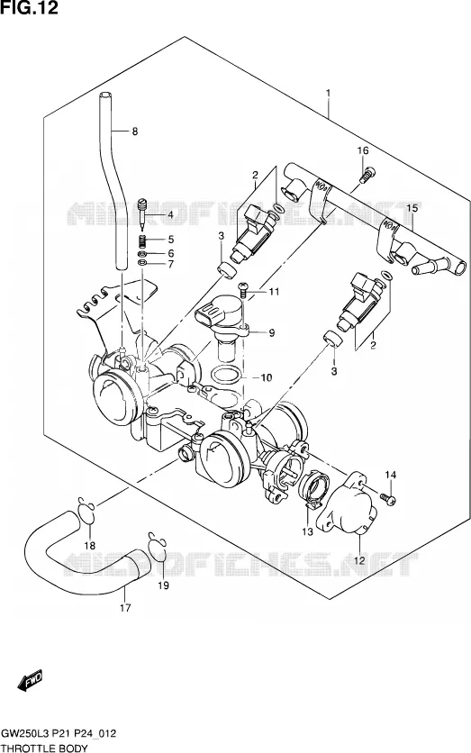 GASKLEPHUIS Suzuki MOTO 250 INAZUMA 2013  GW250 L3 (P21)