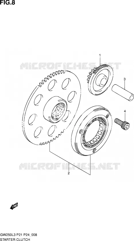 STARTMOTOR CLUTCH Suzuki MOTO 250 INAZUMA 2016  GW250 L3 (P21)
