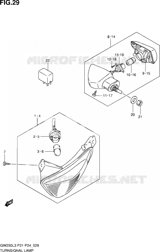 INDICATOREN Suzuki MOTO 250 INAZUMA 2013  GW250 L3 (P24)