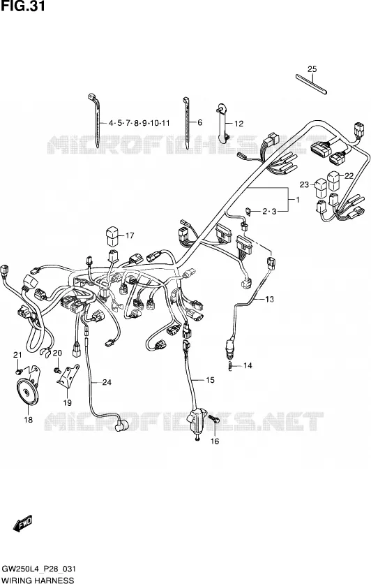 BEDRADING Suzuki MOTO 250 INAZUMA 2014  GW250 L4 (P28)