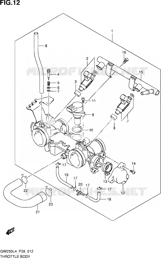 GASKLEPHUIS Suzuki MOTO 250 INAZUMA 2014  GW250 L4 (P28)