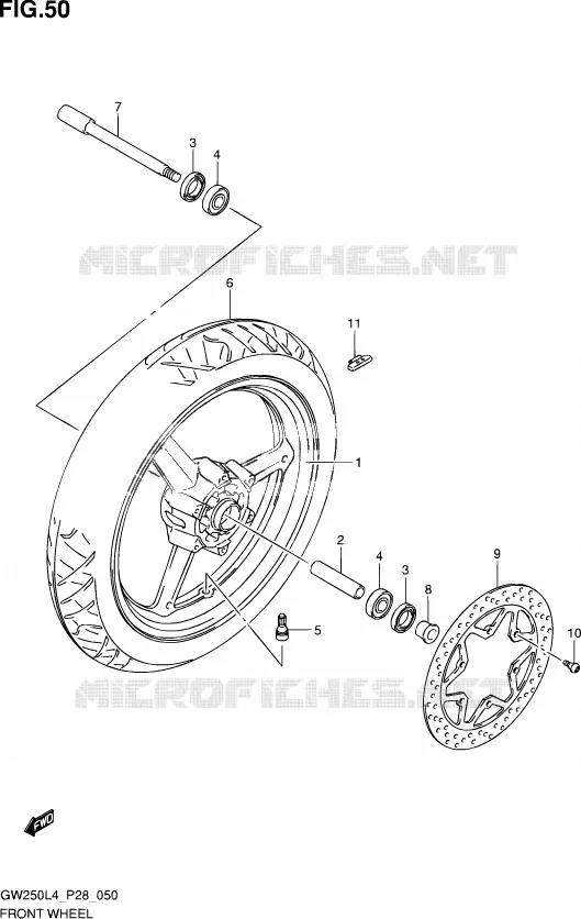VOORWIEL Suzuki MOTO 250 INAZUMA 2014  GW250 L4 (P28)