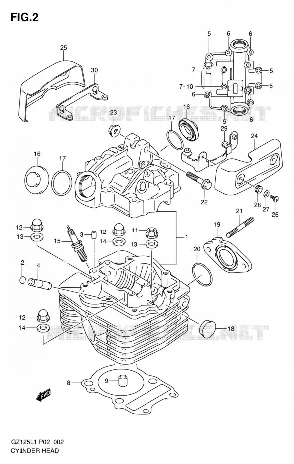 CILINDERKOP Suzuki MOTO 125 MARAUDER 2011  GZ125L1(E02)